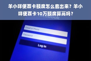 羊小咩便荔卡额度怎么套出来？羊小咩便荔卡10万额度算高吗？