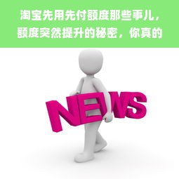 淘宝先用先付额度那些事儿，额度突然提升的秘密，你真的了解吗？