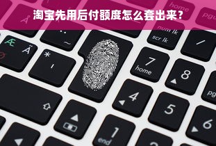 淘宝先用后付额度怎么套出来？