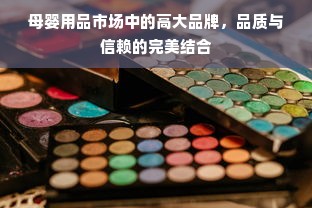母婴用品市场中的高大品牌，品质与信赖的完美结合