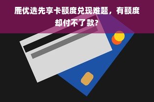 鹿优选先享卡额度兑现难题，有额度却付不了款？