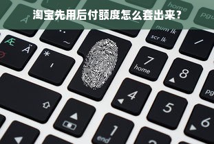淘宝先用后付额度怎么套出来？