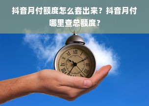 抖音月付额度怎么套出来？抖音月付哪里查总额度？