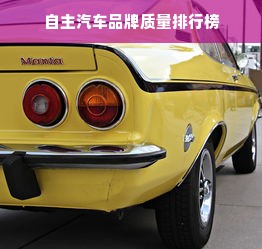自主汽车品牌质量排行榜