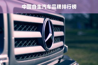 中国自主汽车品牌排行榜