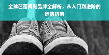 全球芭蕾舞鞋品牌全解析，从入门到进阶的选购指南