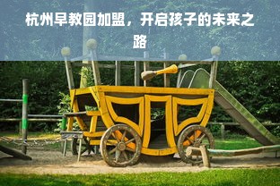 杭州早教园加盟，开启孩子的未来之路