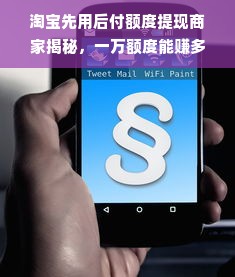 淘宝先用后付额度提现商家揭秘，一万额度能赚多少？