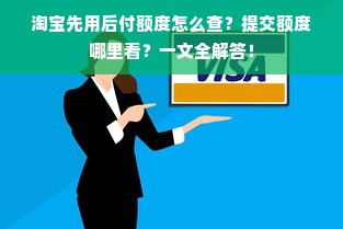 淘宝先用后付额度怎么查？提交额度哪里看？一文全解答！