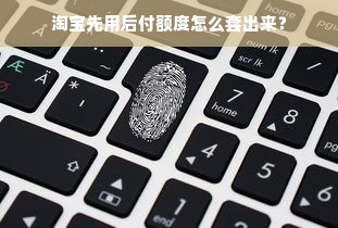淘宝先用后付额度怎么套出来？