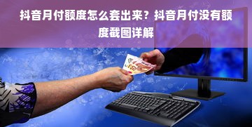 抖音月付额度怎么套出来？抖音月付没有额度截图详解